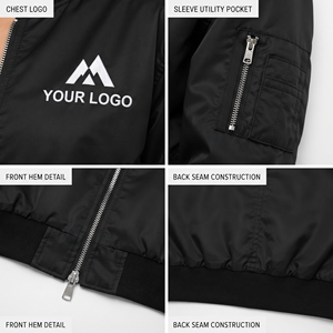 Rajputana Corporation Custom Logo Printed <b>Women</b> Crop Bomber <b>Jacket</b> <b>Lightweight</b> Streetwear Zipper Top Outdoor Wear MA1 <b>Jackets</b> - Product Image 6
