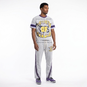 Hot Sale Men's 2 Piece Graphic Print Clothing Set Casual Short Sleeve <b>T</b>-Shirt and <b>Track</b> Pants Streetwear Outfit - Product Image 1
