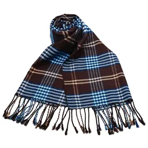 Yili Dames Lange Geruite Oversized Winter Herfst Warme Tartan Poncho Sjaal Shaw