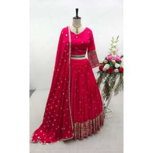 Magnifique Lehenga Choli noir pour soirée, taille XL, avec dupatta par WW - Product Image 3