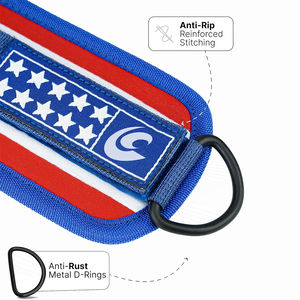 สายรัดข้อเท้าผ้าฝ้ายนีโอพรีนสีตามสั่ง ป้องกันการลื่น พร้อมตัวล็อคแบบสแนป รองรับการใช้งานอย่างมืออาชีพ ดีไซน์เสริมแผ่นรอง ป้องกันการบาดเจ็บ เหมาะสำหรับการออกกำลังกายด้วยสายเคเบิล - Product Image 2