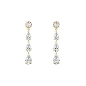 Pendientes de Diamantes Cultivados en Laboratorio con Forma de Pera de 2.66ct en Oro de 14K, Color DEF, Claridad VS VVS, Certificados por IGI, Regalo para Bodas, Fiestas y Aniversarios - Product Image 4