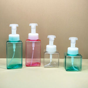 Flacon en mousse avec impression sérigraphique, couleur et logo personnalisés, rechargeable, 250 ml, 450 ml, carré, PETG, gel douche, savon pour les mains, emballage cosmétique - Product Image 1
