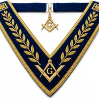 Tablier de maître maçon bleu avec broderie dorée et symbole G – Régalia classique de loge maçonnique pour les francs-maçons