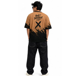 Mens Custom Graphic Large DTG Printed Heavyweight Jersey Cotton <b>T</b>-<b>Shirt</b> Thick O-<b>Collar</b> Boxy Fit Oversized Vintage <b>T</b>-<b>shirt</b> - Product Image 4