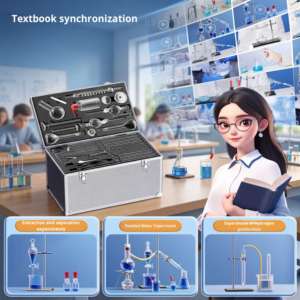 Matériel de laboratoire de <span class=keywords><strong>chimie</strong></span>, ensemble complet, kit de <span class=keywords><strong>chimie</strong></span> pour collèges et lycées, boîte d'expériences avec réactifs, support en fer, dispositif de distillation - Product Image 4