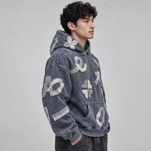 High quality mens embroidered <b>hoodie</b> with a warm feel stylish pattern comfortable fit and reliable <b>stitching</b> for everyday use - Product Image 2