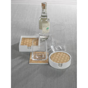 Juego de posavasos de ceniza tejido de 5 piezas con soporte Posavasos elegantes para bebidas como accesorios de cocina para su hogar - Product Image 2