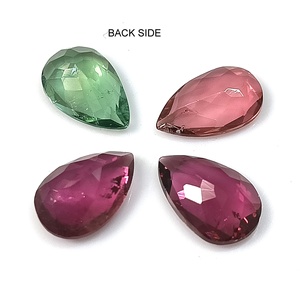 <b>7</b>.55 Carat Total Natural Pastel Multi-Color Zambian Tourmaline Set 4-Piece Loose <b>7</b>×11 mm Pear Cut Calibrated Gemstones - Product Image 5