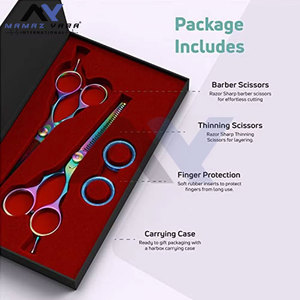 Juego de Tijeras de Peluquería de Acero Inoxidable Multipulido de 5.5 Pulgadas con Diseño Ergonómico, Agarre Cómodo y Cuchillas de Precisión - Product Image 6