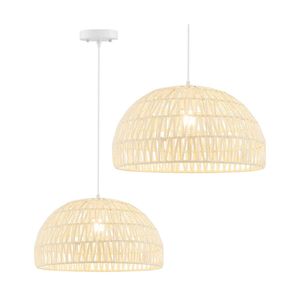 Lampada a Sospensione in Rattan Stile Rustico Moderno di Lusso, Regolabile in Altezza - Product Image 1