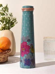 Traditional Copper <b>Water</b> <b>Bottle</b> for Kitchen Dining Table Office Desk and Reusable Everyday Drinking <b>Water</b> Storage - Product Image 4