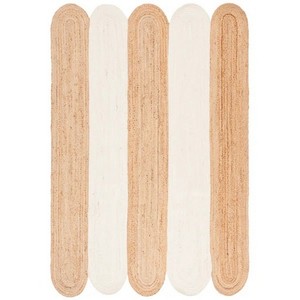 Tapis moderne en jute à poils plats anti-fatigue, écologique, à motif floral tressé Long Patta, fabriqué à la machine, avec envers en jute, pour usage domestique - Product Image 3