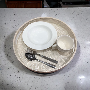 Plateau incrusté de nacre : Coquille de Capiz, décoration de table basse faite à la main par blossom craft india - Product Image 6