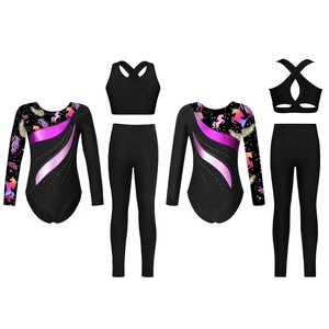 4-14 Ensemble de gymnastique pour enfants filles Justaucorps métallique avec gilet et leggings Sets Style Ballroom Dance Competition Fashion Wear - Product Image 3