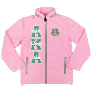 Windbreaker Jacket Pink Sorority Zip Up <b>Lightweight</b> <b>Coat</b> <b>Women</b> Fashion Outerwear Stylish Casual Streetwear Jacket - Product Image 3