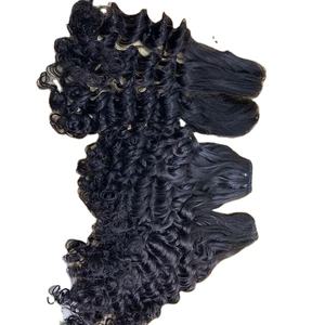 Extensions de cheveux humains vierges naturels, bouclés, lâches, ondulés profonds, à pointe plate, à clips, double trame, donneur unique - Product Image 2