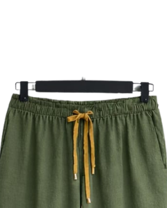 Ensemble deux pièces décontracté pour femme : chemise gris clair et pantalon gris foncé à jambes larges, en coton et lin, coupe ample, vêtements d'été, OEM - Product Image 6