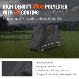 Copertura Completa Impermeabile e Resistente al Sole in Poliestere 600D per Golf Cart a 2+2 Posti, Copertura Antipolvere per Golf Cart a 2+2 Sedili - Product Image 3