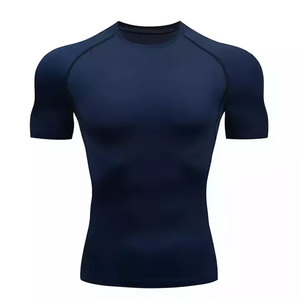 Camiseta deportiva de nailon con logotipo personalizado de spandex para hombre, ropa de gimnasio, camisetas de protección contra erupciones cutáneas para hombre, ropa de artes marciales, traje de baño. - Product Image 6