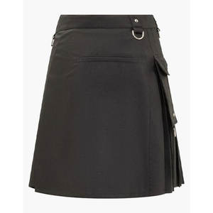 กระโปรงผ้าฝ้ายมีกระเป๋าสำหรับผู้หญิง2026สีดำแบบทันสมัยระบายอากาศได้ดีใช้งานได้อเนกประสงค์ - Product Image 1