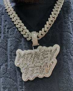 Colgante Personalizado con Iniciales y Nombre, Brillante, Chapado en Plata 925, Joyería Hip Hop, Moissanita VVS, Joyería Personalizada para Hombre - Product Image 2