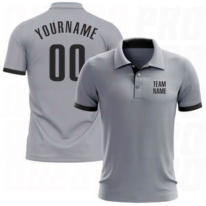 Polo classique personnalisé pour homme et femme, vêtements de sport, maillot de football rétro, entraînement, gris, noir, performance, polos de golf - Product Image 4