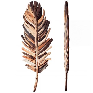 Escultura de Pared Moderna de Alas de Ángel en Madera de Acacia Hecha a Mano por Aqdus Saleem - Arte Ecológico y Duradero para Sala de Estar - Product Image 3
