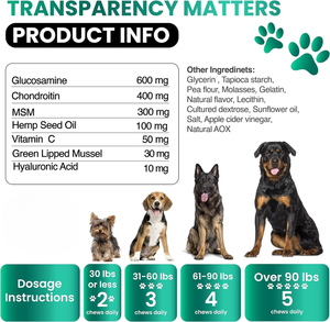 Service OEM complet pour les chiens : Friandises molles pour les hanches et les articulations, compléments à l'huile de graines de chanvre avec vitamines et minéraux pour le bien-être - Product Image 5
