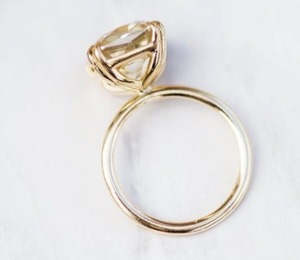 Anillo Solitario de Diamante Corte Asscher Canario, Joyería de Oro Sólido para Mujer, Diseño de Piedra de Nacimiento Amarilla, Refinado para Uso Diario, Romántico y Elegante - Product Image 5