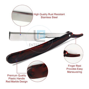 Unique Style Handmade Solid Color <b>Straight</b> Shaving <b>Razors</b> with Wood Handle and Stainless Steel Blade - Product Image 2