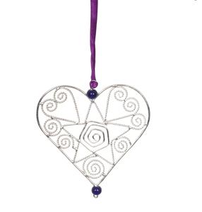 Adornos Navideños Colgantes Modernos con Cuentas en Forma de Corazón Plateado, Personalizables, Duraderos, Impermeables, con Tamaño Personalizable, Regalo de Navidad Elegante - Product Image 1