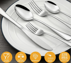 Cuchara de Mesa Moderna de Acero Inoxidable de Grado Alimenticio, Diseño Tradicional, Sostenible, Reutilizable, Acabado Espejo, para Uso Diario - Product Image 5