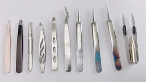 Pince à épiler en acier inoxydable de haute qualité, faite à la main, écologique, antistatique, légère, confortable, avec pointe inclinée - Product Image 6