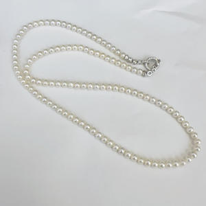 Natural 4.5-5MM Freshwater <b>Pearl</b> <b>Necklace</b> with S925 Sterling <b>Silver</b> Accessory 56cm Length Nearly Round and Almost Flawless - Product Image 3