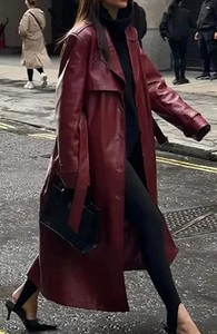 Vestes d'hiver en cuir de vachette de qualité supérieure pour femmes, manteaux longs en peau de mouton en gros, manteaux longs en cuir véritable haut de gamme pour femmes - Product Image 4