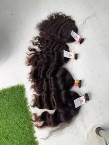 Raw Indian Natural Remy Bulk Hair West Bengal Temple Cut 1000gm Natural Color Single Drawn - Product Image 1
