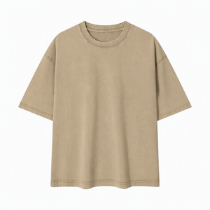 Camiseta de Manga Corta para Hombre, Corte Regular, Cuello Redondo, Color Sólido, Estilo Casual Urbano, Tejido de Punto, 100% Algodón Ecológico, 220g, Personalizable - Product Image 2