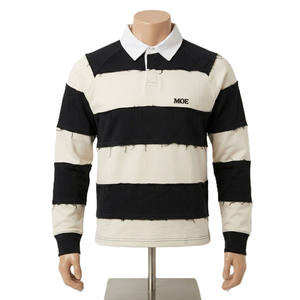 Camisetas de Manga Larga para Hombre, Estilo Rugby, Algodón Grueso, Ropa Urbana, Hombros Caídos, Marca Privada, Fabricante OEM - Product Image 2