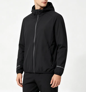 Men Technical Hooded Windbreaker <b>Jacket</b> Waterproof Softshell <b>Running</b> Cycling <b>Reflective</b> <b>Jacket</b> OEM Custom - Product Image 4
