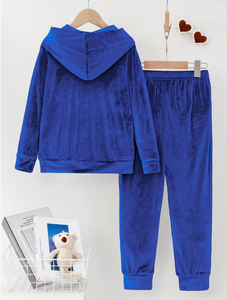 Ladies Winter Velvet Tracksuit Two Piece Lounge Wear Set Soft Fabric Full Sleeve Top and Matching Bottom - Product Image 2