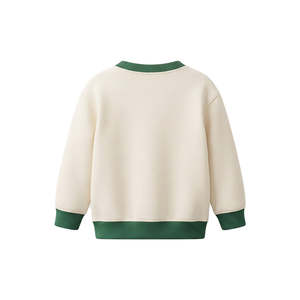 เสื้อสเวตเชิ้ตเด็กผู้ชายผ้าคอตตอนเทอร์รี่เนื้อหนักแบบซักแล้ว คอริบตัดสี  ปรับแต่งได้ตามต้องการ - Product Image 2