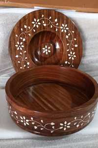 Boîte à chapati 100% en bois, classique, élégante, faite à la main, élégante, durable, récipient de rangement pour la cuisine - Product Image 6