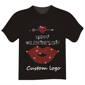 Hip Hop Rhinestone Graphic Tee Oversized Heart design Heavyweight Cotton Love <b>shirt</b> Streetwear <b>Y2K</b> Fashion <b>Shirt</b> Loose Fit - Product Image 3
