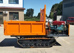 Mini-transporteur chenillé robuste, mini-dumper sur chenilles de petite taille pour le déplacement de sable, de terre et de pierres sur les chantiers de construction - Product Image 2
