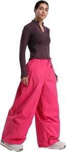 Pantalon de ski unisexe rose imperméable avec poches zippées et coupe large pour adultes - Product Image 3