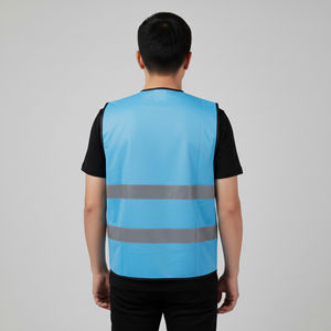 Veste de sécurité réfléchissante en maille haute visibilité de classe 2 ANSI pour hommes, avec logo personnalisé, poches imperméables et éclairage LED, vente en gros OEM - Product Image 4