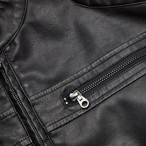 New Genuine Sheep Skin Leather <b>Jacket</b> <b>Men's</b> Winter Premium Canvas Stand Collar Front Logo Reversible Breathable Eco-Friendly - Product Image 5