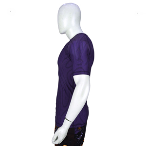 Custom Men Short Sleeve Rash Guard Purple <b>Compression</b> <b>Shirt</b> MMA BJJ Grappling Athletic Gym Workout Base Layer Top Wholesale Bulk - Product Image 5
