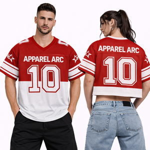 Camiseta de Fútbol Roja y Blanca al por Mayor, 10 Unidades, Uniforme de Equipo de Malla Unisex, Logotipo Personalizado, Fabricante OEM - Product Image 1